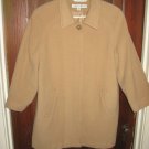 Womens Larry Levine Coat - Wool Blend Solid Camel Color Style #A9127P Petite PL