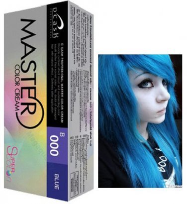 DCASH Permanent Hair Dye Color Cream Super Color Punk Goth Emo Elf # B000 BLUE