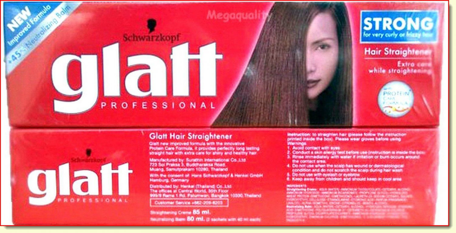 Glatt professional Schwarzkopf Hair Straightener cream strong formula curly hair