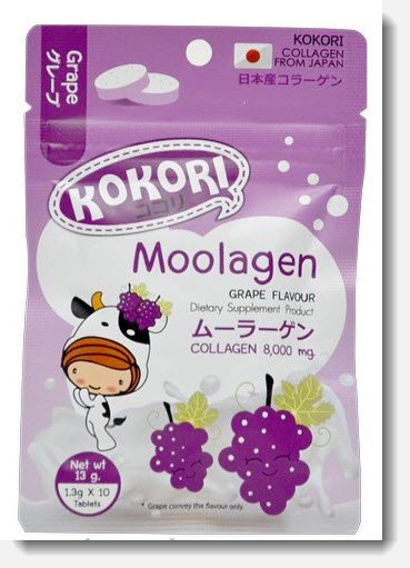 kokori Moolagen collagen 8,000mg Grape flavour