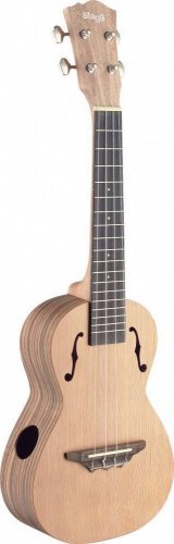 Stagg Soprano Ukulele USX-ZEB-S with solid Cedar top, Zebra Wood Back and Sides