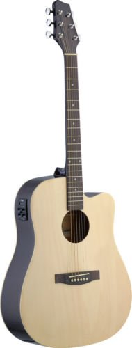 Stagg SA30DCE-BS Acoustic/Electric Guitar Natural