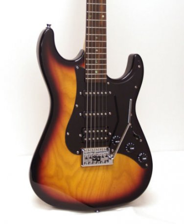 Boulder Creek Strat Style S3-ASB   Electric Guitar w. Deluxe Case
