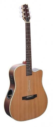 Boulder Creek Solitaire Solid Cedar Top  Acoustic /Electric Guitar ECR4-NS