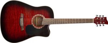 Jay Turser JTA-454QCET  Dreadnought Acoustic/Electric Guitar with Tuner