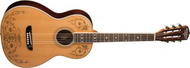 Washburn Parlor Guitar with Gold Leaf WP5234SK Solid Cedar Top