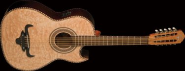 Oscar Schmidt  OH32SEQN Quilted Top Bajo Quinto with Fishman Pickup and Gig Bag