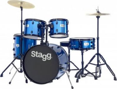 Stagg Tim122B 5-piece,  22" standard drum set w/ hardware & cymbals