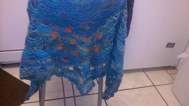 peacock colored shawl