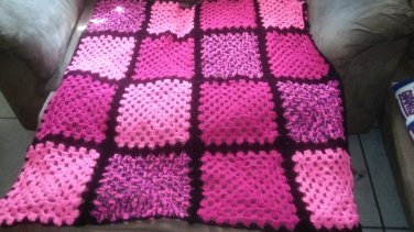 pink themed block blanket