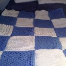 Blue and white square blanket