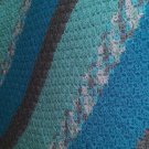 blue/gray striped throw