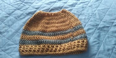 ponytail hat brown and gray