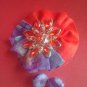 Handmade Fabric Flower Hair Clip w/ earrings