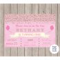 Gold Confetti Pink Girl Birthday Party Invitation With Balloons 5x7
