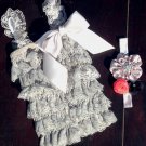 Grey Lace Petti Romper and Headband Set