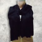 Self Print, Black Pure Wool Semi Pashmina - soft, beautiful, patterned, light weight, black colour