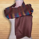 Women Cashmere Wrap, Shawl Stole - Ekat weave, pure wool, warm, light weight, handmade, Brown Color