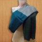 Pure Wool, Tri Color Pashmina, stole, warm, light, shawl, green wrap, blue wrap, winter accessory
