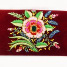 Maroon velvet, handmade bags, bags for gifting, pink color floral motif