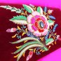 Maroon velvet, handmade bags, bags for gifting, pink color floral motif