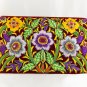 Silk thread embroidery, handbag with string, evening clutch