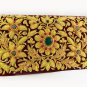 Embroidery with golden metallic thread, hanging handbag,