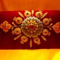 Silk thread embroidery on maroon velvet, handbag for ladies