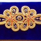 Handbag with simple design on blue velvet fabric/online bags
