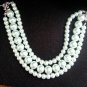 Sea green pearl triple strand bracelet