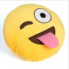 Stick Out Tongue with Winking Eyes Emoji Cushion Pillow