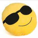 Cool Smiling Face with Sunglasses Emoji Cushion Pillow