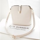 Candy Colored Side Sling Bucket Clamshell Bag - White