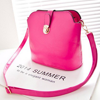 Candy Colored Side Sling Bucket Clamshell Bag - Barbie Pink