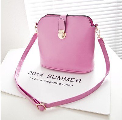 Candy Colored Side Sling Bucket Clamshell Bag - Peach Pink