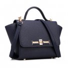Single Side Sling Wings Embossed Swing Hand Bag - Navy Blue