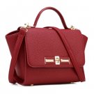 Single Side Sling Wings Embossed Swing Hand Bag - Wine Red