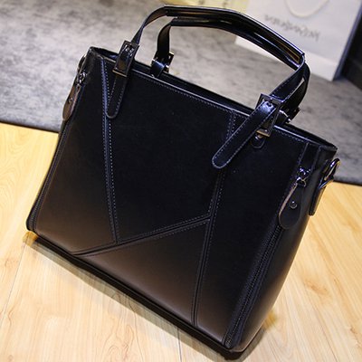 Contrast Stitching Side Sling Motorcycle Hand bag - Pieces Pattern Black