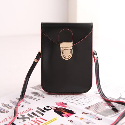 Single Side Sling Mini Envelope Purse Pouch Bag - Portrait Black