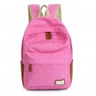 Double Strap School Travel Style Casual Canvas Backpack - Water Pink Candy