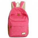 Double Strap School Travel Style Casual Canvas Backpack - Watermelon Red Candy