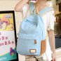 Double Strap School Travel Style Casual Canvas Backpack - Light Blue Candy