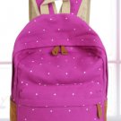 Double Strap School Travel Style Casual Canvas Backpack - Dark Purple Candy