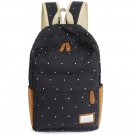 Double Strap School Travel Style Casual Canvas Backpack - Black Candy