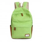 Double Strap School Travel Style Casual Canvas Backpack - Fruit Green Candy