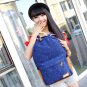 Double Strap School Travel Style Casual Canvas Backpack - Sapphire Blue Candy