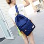 Double Strap School Travel Style Casual Canvas Backpack - Sapphire Blue Candy