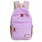 Double Strap School Travel Style Casual Canvas Backpack - Purple Taro Candy
