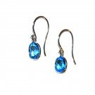 AAA Quality Oval Topaz Earrings in Sterling Silver