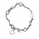 Flower/Cross Bracelet in Sterling Silver